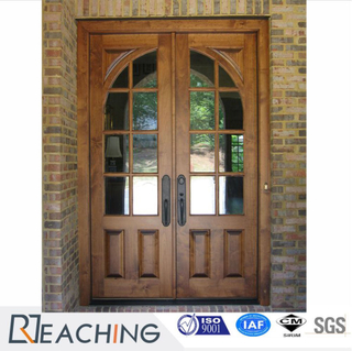 Puerta de madera de acero de cristal del estilo rústico para de gama alta modificada para requisitos particulares